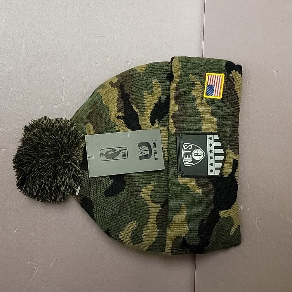 New York Nets Camo OS Beanie by Ultra Game NBA